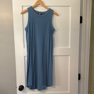 Lands' End Blue Sundress Knee-Length Halter Sleeveless